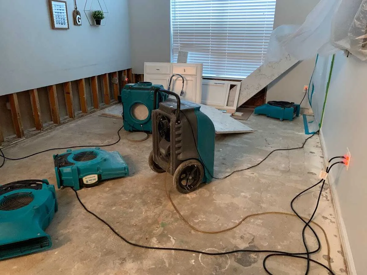 Dehumidifier in flood-cut room for Water Extraction & Removal in Tallahassee